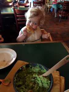 Eating her own quesadillas at El Tio